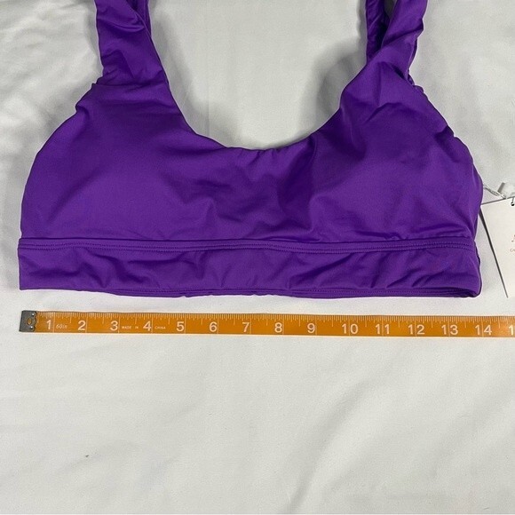 Andie Swim Purple Size M Ventura Bikini Top Scoop Neck Recycled Polyester Beach - Picture 3 of 7